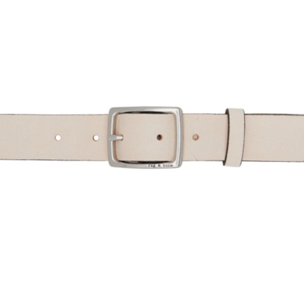 rag & bone Light Tan Belt with Silver Buckle